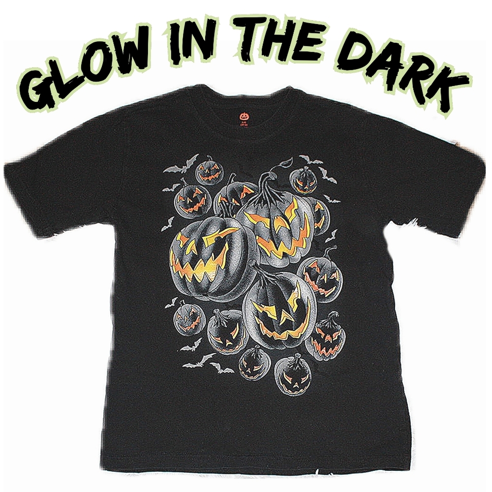 Unisex Kids Glow in the Dark Halloween Graphic Tee - Picture 1 of 4
